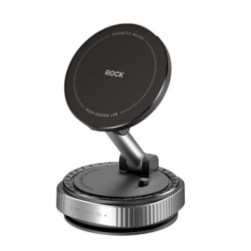 ROCK Q16 RPH1016 Car Magnetic Phone Holder - Black Vacuum Suction Cup - 1