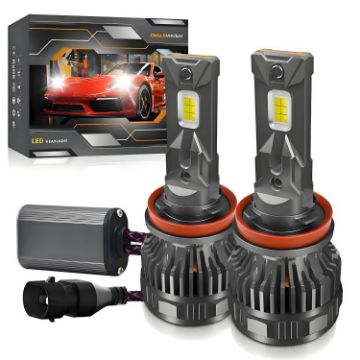 H11 LED Headlight Bulb 2pcs 50W 6000LM 6000K Double Copper Tube Gun Color - 1