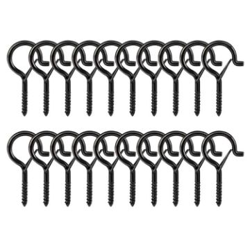 Black M5 Metal Sheep Eye Spring Hook - 20pcs Box - 1