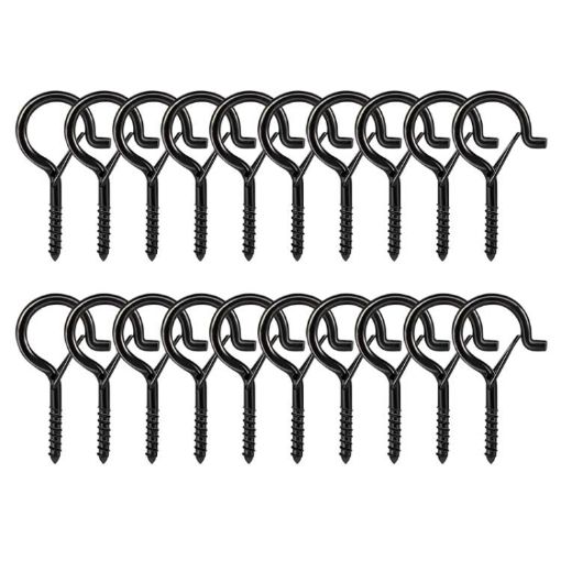 Black M5 Metal Sheep Eye Spring Hook - 20pcs Box - 1