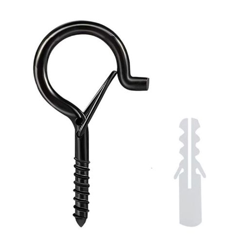 Black M6 Metal Sheep Eye Spring Hook - Durable & Secure Fastening - 1