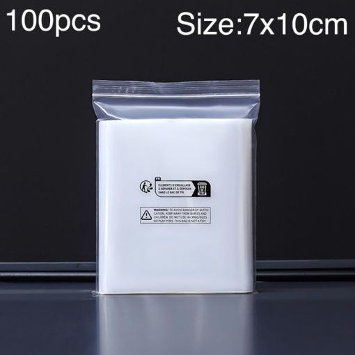 100pcs Double Layer Ziplock Bags 7x10cm, Environmental Warning Label - 1