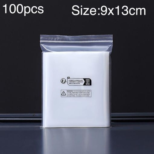 100pcs Double Layer Warning Ziplock Bags, 9x13cm, 10 Wire, Eco-Friendly - 1
