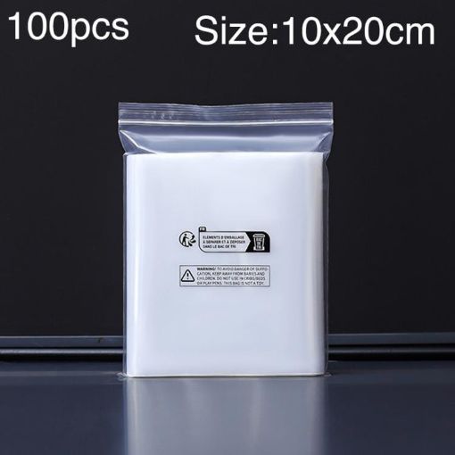 100pcs Double Layer Warning Ziplock Bags 10x20cm 10 Wire Environmental - 1