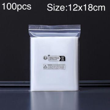 100pcs 12x18cm Double Layer Warning Ziplock Bags, 8 Wire, Eco-Friendly - 1