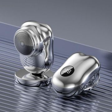 WG-P10X Silver Portable Rechargeable LED Display Electric Shaver - 1