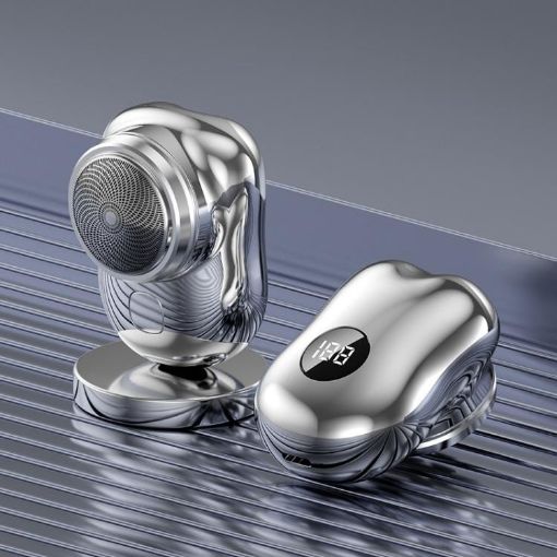 WG-P10X Silver Portable Rechargeable LED Display Electric Shaver - 1