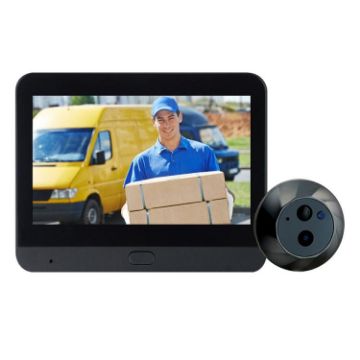 ESCAM C88 4.3" 1080P WiFi Video Doorbell with Night Vision & Audio (Black) - 1