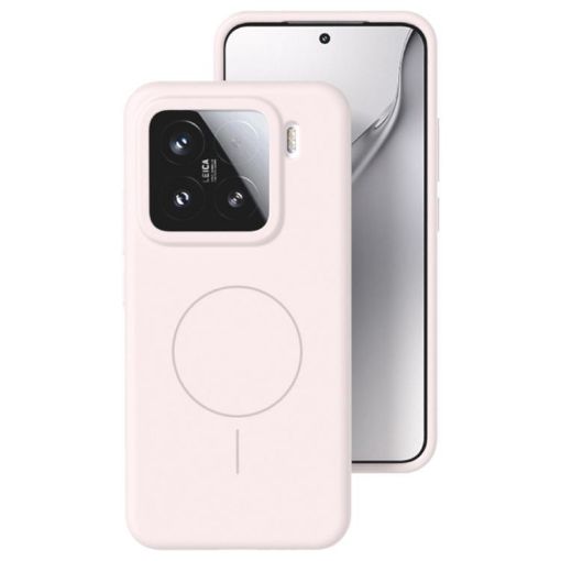 Xiaomi 15 Liquid Silicone MagSafe Phone Case - Grey Pink - 1