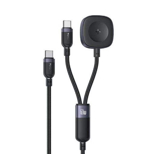 Yesido CA136C 60W USB-C to Type-C & iWatch Charging Cable 1.2m Black - 1