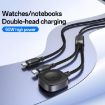 Yesido CA136C 60W USB-C to Type-C & iWatch Charging Cable 1.2m Black - 2