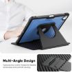 iPad Pro 13 2024 Blue Leather Smart Case with Magnetic Rotation Holder - 6