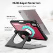 iPad mini 2024/mini 6 Wine Red Honeycomb Magnetic Leather Case - 4