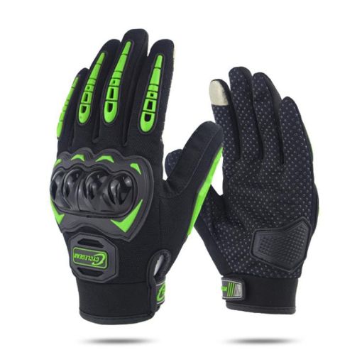 SOMAN CG666 Motorcycle Riding Gloves, Anti-slip Full Finger, Size M, Green - 1