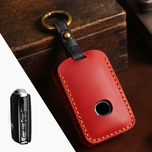 Mazda Axela Hallmo B023 Crazy Horse Cowhide Key Cover Red - 1