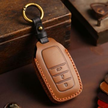 Toyota Corolla 3-Button B111 Crazy Horse Cowhide Key Cover (Brown) - 1