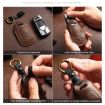 Toyota Corolla 3-Button B111 Crazy Horse Cowhide Key Cover (Brown) - 8