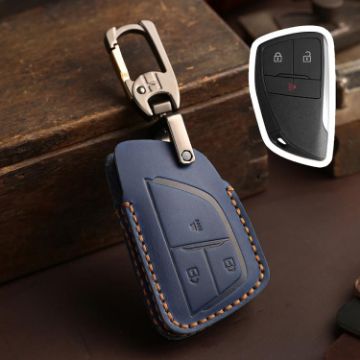 Buick Envision Plus 2023 Key Cover - Crazy Horse Cowhide, Blue, 3-Button - 1