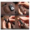 Honda Odyssey 2024 Hallmo Cowhide Car Key Cover, 6-Button Brown - 7