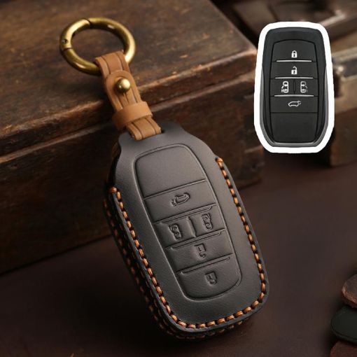 Toyota SIENNA/Granvia/Alphard/Vellfire 5-Button Key Cover Black Cowhide - 1