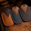 Toyota Alphard 5-Button Brown Cowhide Car Key Cover - Hallmo Crazy Horse - 3