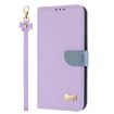 Redmi 11A/12C Purple Metal Bow Leather Phone Case with Hand Strap - 2