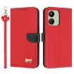 Redmi 13C 4G Global Leather Phone Case with Hand Strap - Red - 1