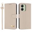 Redmi 13C 4G Global Leather Phone Case with Hand Strap - Apricot - 1