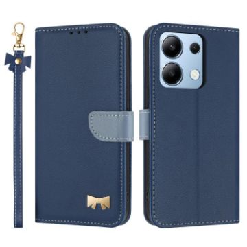 Redmi Note 13 4G Global Leather Case with Hand Strap - Dark Blue - 1