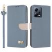 Redmi Note 12 Pro+ 5G Light Blue Leather Case with Hand Strap - 1