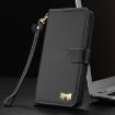 Redmi Note 13 5G Black Leather Phone Case with Metal Bow & Hand Strap - 8