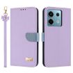 Redmi Note 13 5G Purple Leather Phone Case with Hand Strap - 1