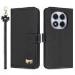 Redmi Note 14 Pro 4G Global Leather Case with Hand Strap - Black - 1