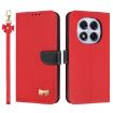 Red Leather Phone Case with Hand Strap for Redmi Note 14 Pro/Pro+ 5G - 1