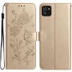 Samsung Galaxy A03 Gold Rose Flower Embossed Leather Phone Case - 1
