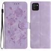 Samsung Galaxy A03 Light Purple Rose Embossed Leather Phone Case - 1