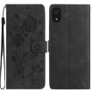 Samsung Galaxy A03 Core Black Leather Case Rose Flower Embossing - 1