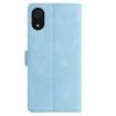 Samsung Galaxy A03 Core Sky Blue Rose Embossed Leather Phone Case - 3