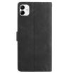 Samsung Galaxy A04 Black Leather Case with Rose Flower Embossing Pattern - 3