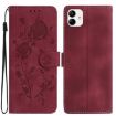 Samsung Galaxy A04 Red Rose Flower Embossed Leather Phone Case - 1