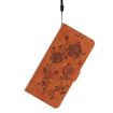 Samsung Galaxy A05 Brown Leather Case with Rose Flower Embossing Pattern - 7