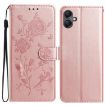 Samsung Galaxy A06 Rose Flower Embossed Leather Case - Rose Gold - 1