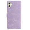 Samsung Galaxy A06 Light Purple Rose Embossed Leather Phone Case - 3