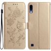 Samsung Galaxy A10/M10 Gold Rose Embossed Leather Phone Case - 1