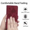 Samsung Galaxy A12 Red Rose Flower Embossed Leather Phone Case - 8