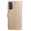 Samsung Galaxy A14 Gold Leather Case with Rose Flower Embossing Pattern - 3