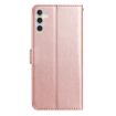 Samsung Galaxy A15 Rose Flower Embossed Leather Case - Rose Gold - 3