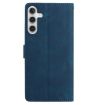Samsung Galaxy A15 Dark Blue Rose Embossed Leather Phone Case - 3
