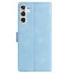 Samsung Galaxy A16 Sky Blue Rose Embossed Leather Phone Case - 3