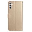 Samsung Galaxy A17 Gold Leather Case with Rose Flower Embossing Pattern - 3